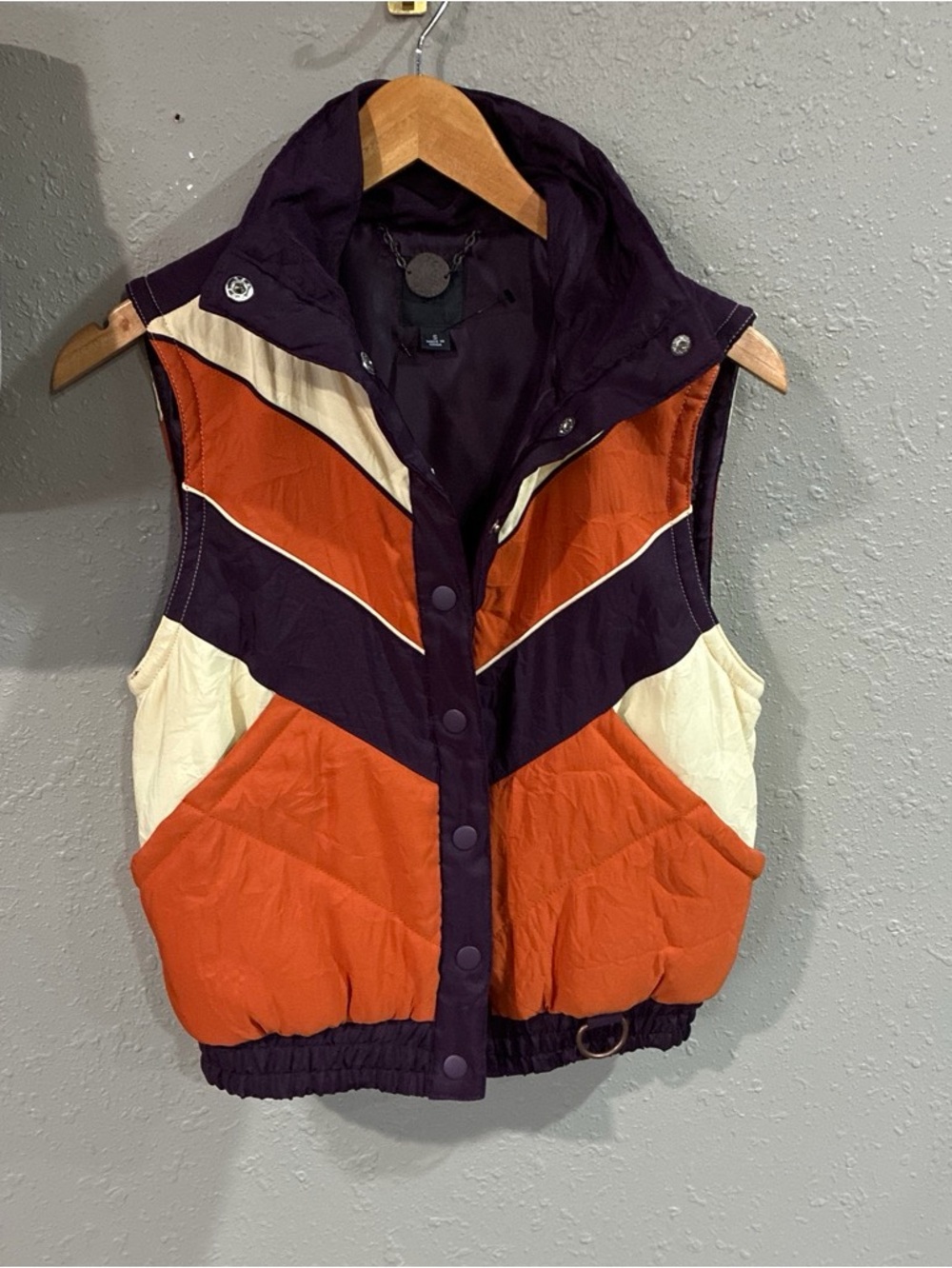 Target Purple, Orange & Cream Quilted Colorblock Vest